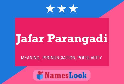 Jafar Parangadi Name Poster