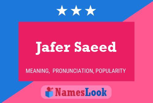 Jafer Saeed Name Poster