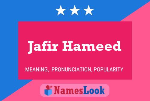 Jafir Hameed Name Poster