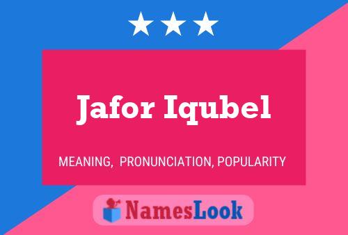 Jafor Iqubel Name Poster