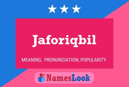 Jaforiqbil Name Poster