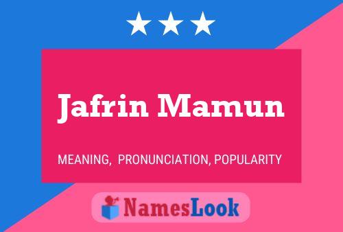 Jafrin Mamun Name Poster