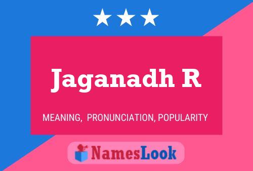 Jaganadh R Name Poster