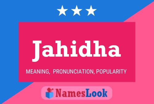 Jahidha Name Poster