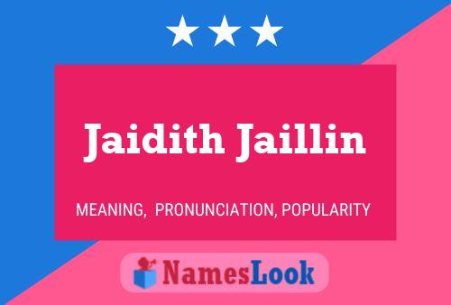 Jaidith Jaillin Name Poster