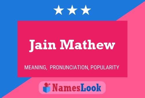 Jain Mathew Name Poster