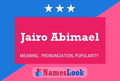 Jairo Abimael Name Poster