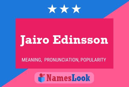 Jairo Edinsson Name Poster