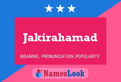 Jakirahamad Name Poster