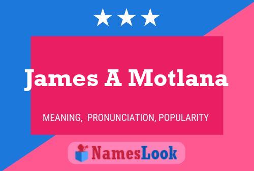 James A Motlana Name Poster