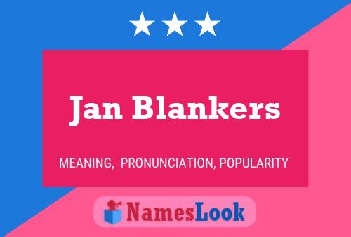 Jan Blankers Name Poster