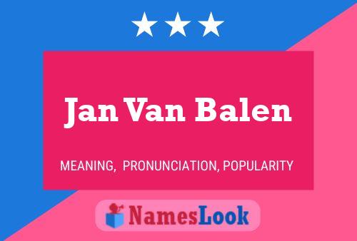 Jan Van Balen Name Poster