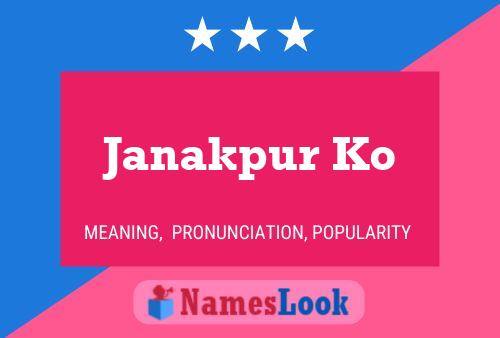 Janakpur Ko Name Poster