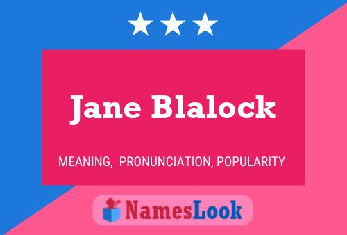 Jane Blalock Name Poster