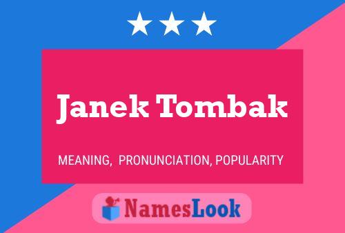 Janek Tombak Name Poster