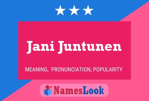 Jani Juntunen Name Poster