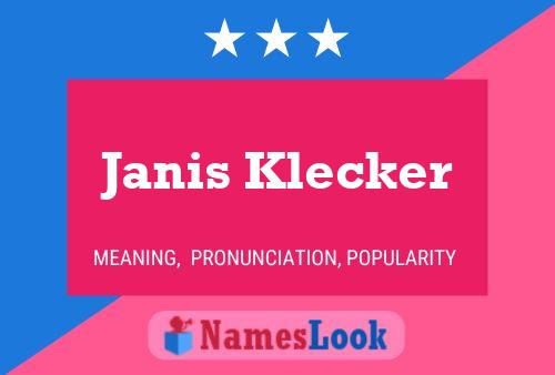 Janis Klecker Name Poster