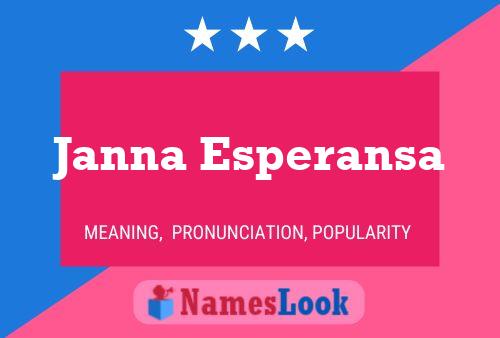 Janna Esperansa Name Poster