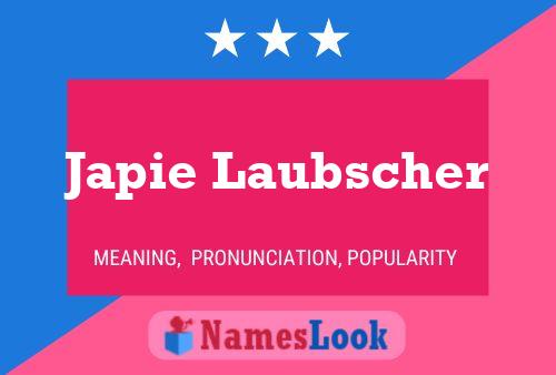 Japie Laubscher Name Poster