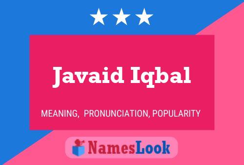 Javaid Iqbal Name Poster