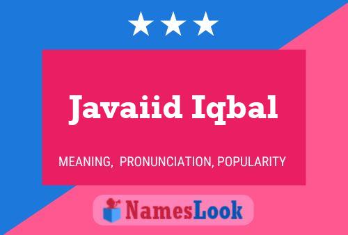 Javaiid Iqbal Name Poster