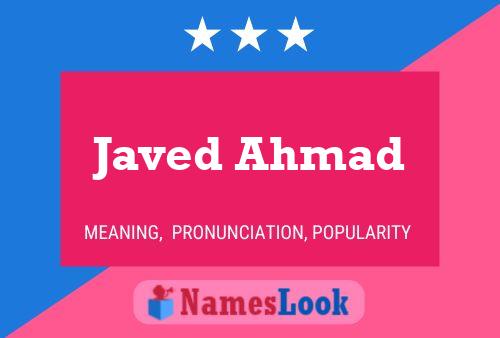 Javed Ahmad Name Poster