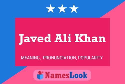 Javed Ali Khan Name Poster