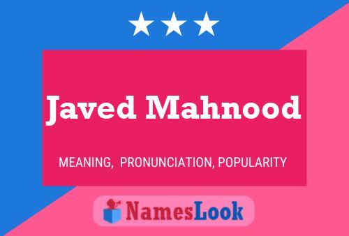 Javed Mahnood Name Poster