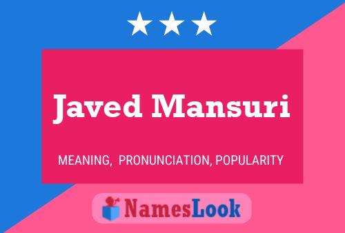 Javed Mansuri Name Poster