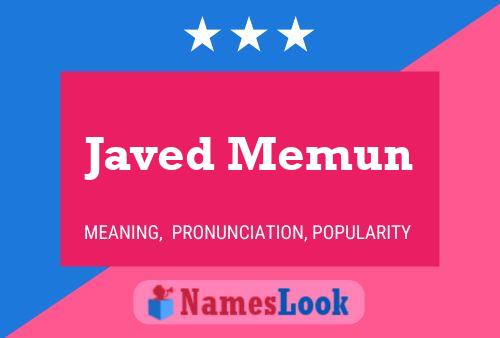 Javed Memun Name Poster