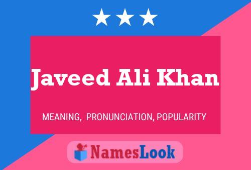 Javeed Ali Khan Name Poster