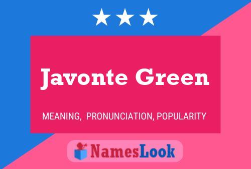 Javonte Green Name Poster