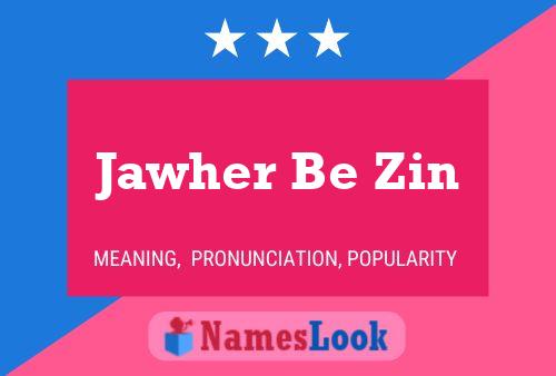 Jawher Be Zin Name Poster