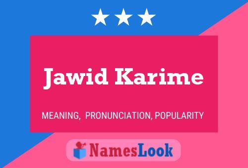 Jawid Karime Name Poster