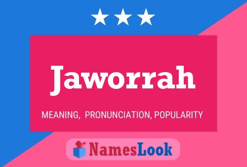 Jaworrah Name Poster