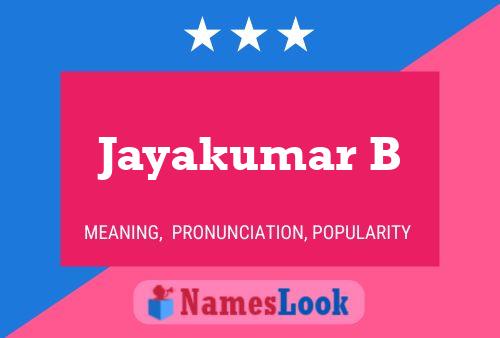 Jayakumar B Name Poster