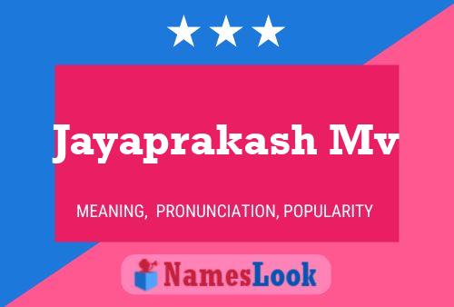 Jayaprakash Mv Name Poster