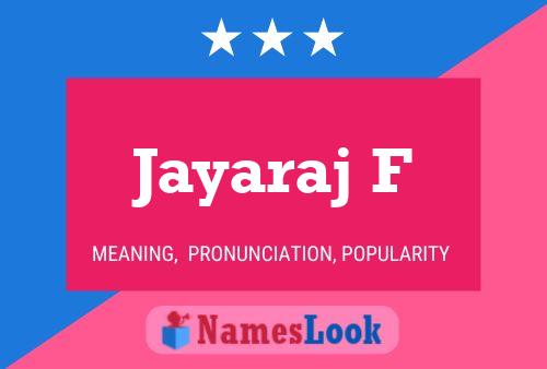 Jayaraj F Name Poster