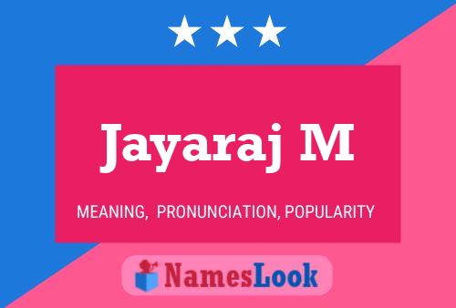 Jayaraj M Name Poster