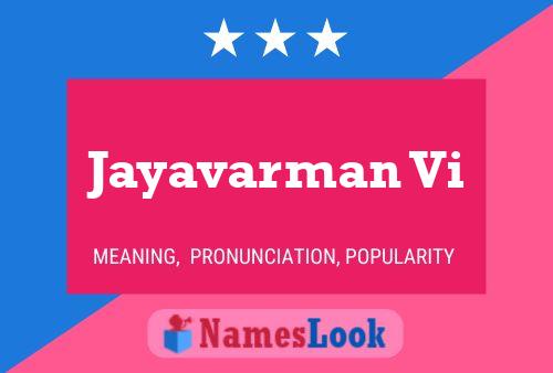 Jayavarman Vi Name Poster