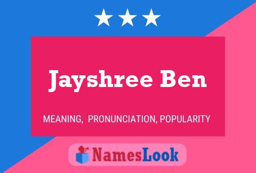 Jayshree Ben Name Poster