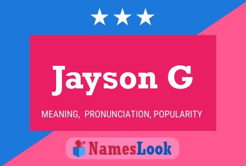 Jayson G Name Poster