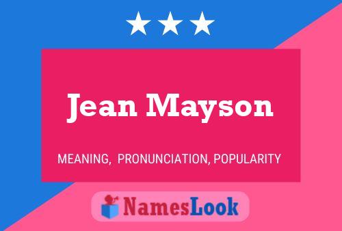 Jean Mayson Name Poster