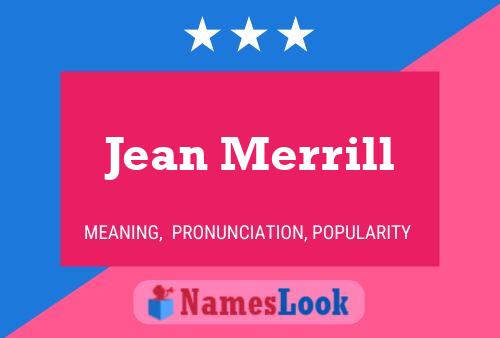 Jean Merrill Name Poster