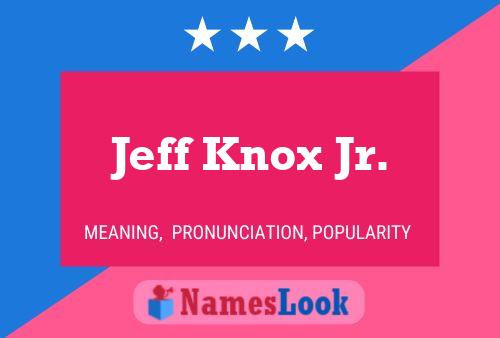 Jeff Knox Jr. Name Poster