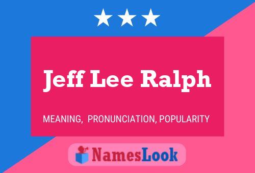 Jeff Lee Ralph Name Poster