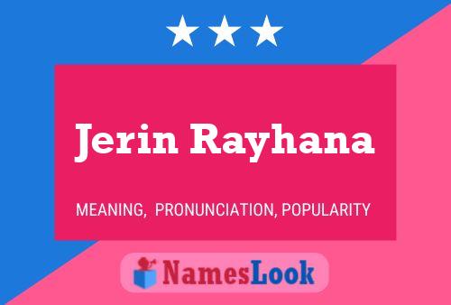 Jerin Rayhana Name Poster