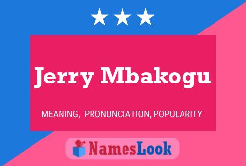 Jerry Mbakogu Name Poster