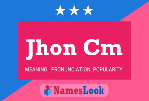 Jhon Cm Name Poster