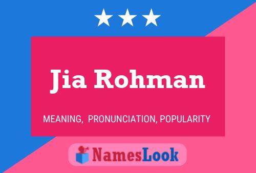 Jia Rohman Name Poster